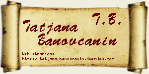 Tatjana Banovčanin vizit kartica
